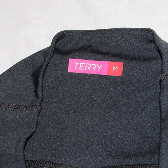 Terry Precision Cycling Capri Leggings Long Shorts Knickers Black Padded Sz M - Picture 2 of 4